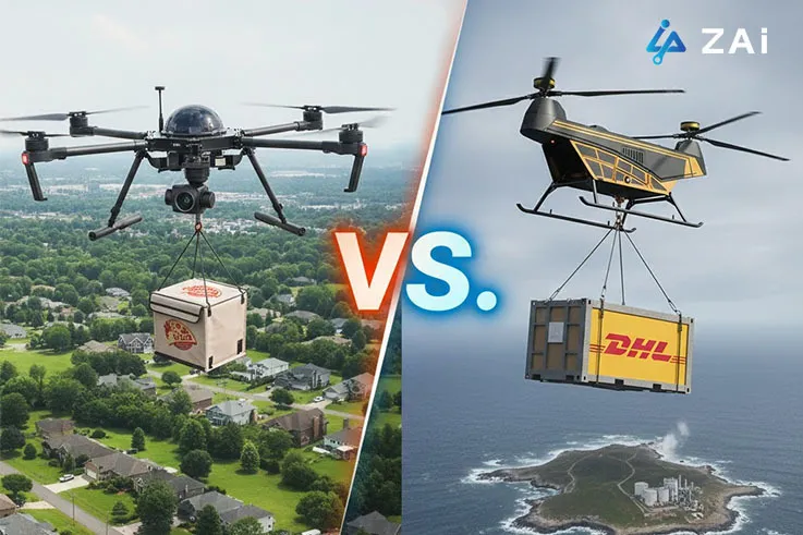 Comparing Delivery Drone Solutions Vs. Industrial Cargo Drone Solutions